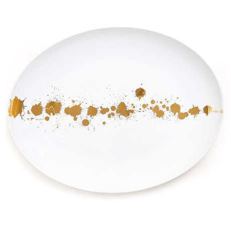   Gold Splatter Porcelain Serving Platter | Oroa.com