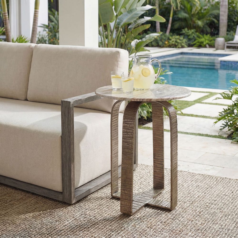   Modern European furniture - Round Marble Indoor/Outdoor Side Table - www.oroa.com | Oroa.com