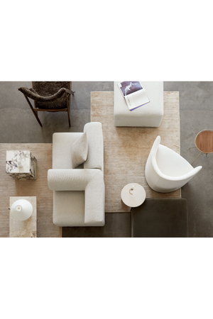   Beige Ribbed Fabric Rug | Oroa.com