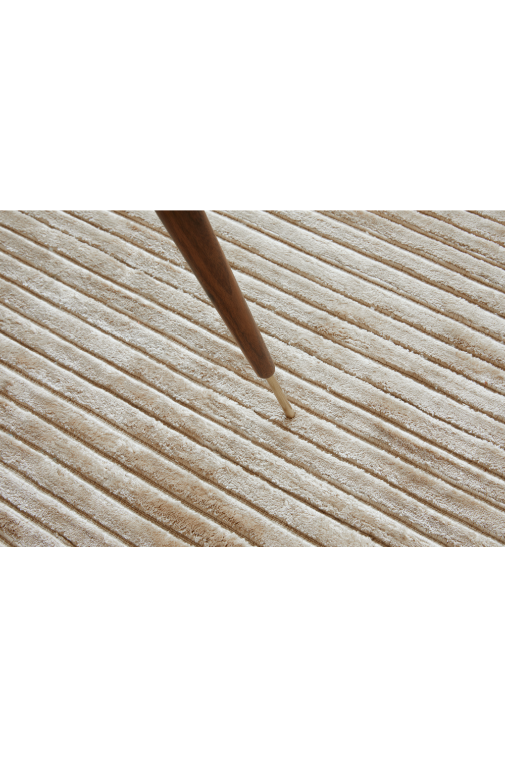   Beige Ribbed Fabric Rug | Oroa.com