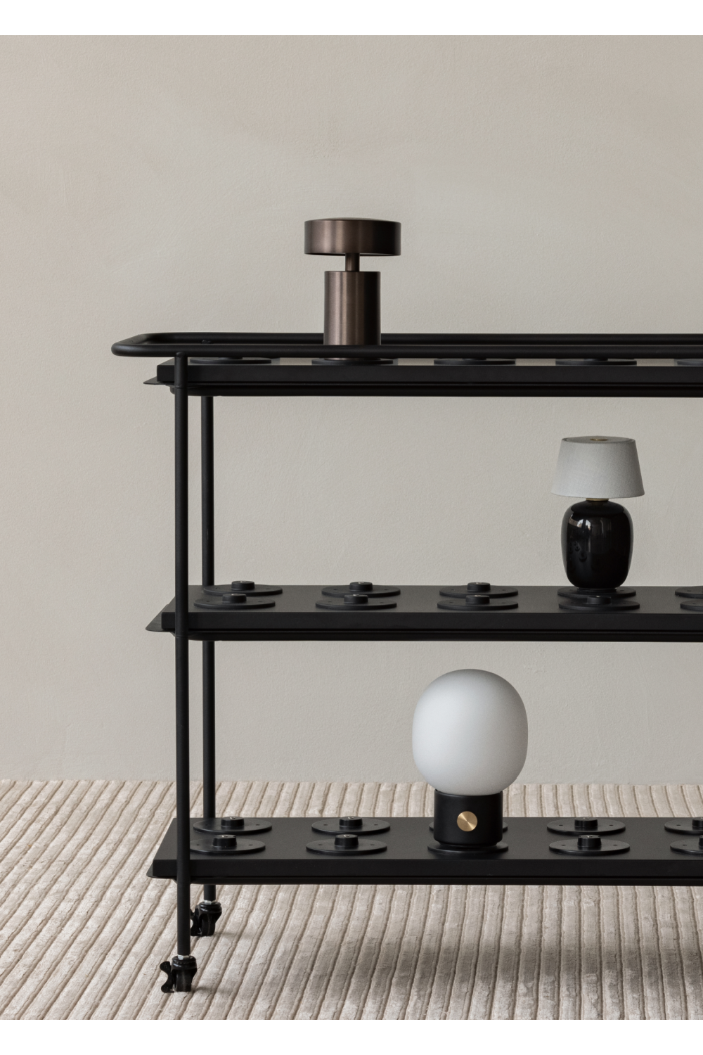   Black Steel Charging Trolley | Oroa.com