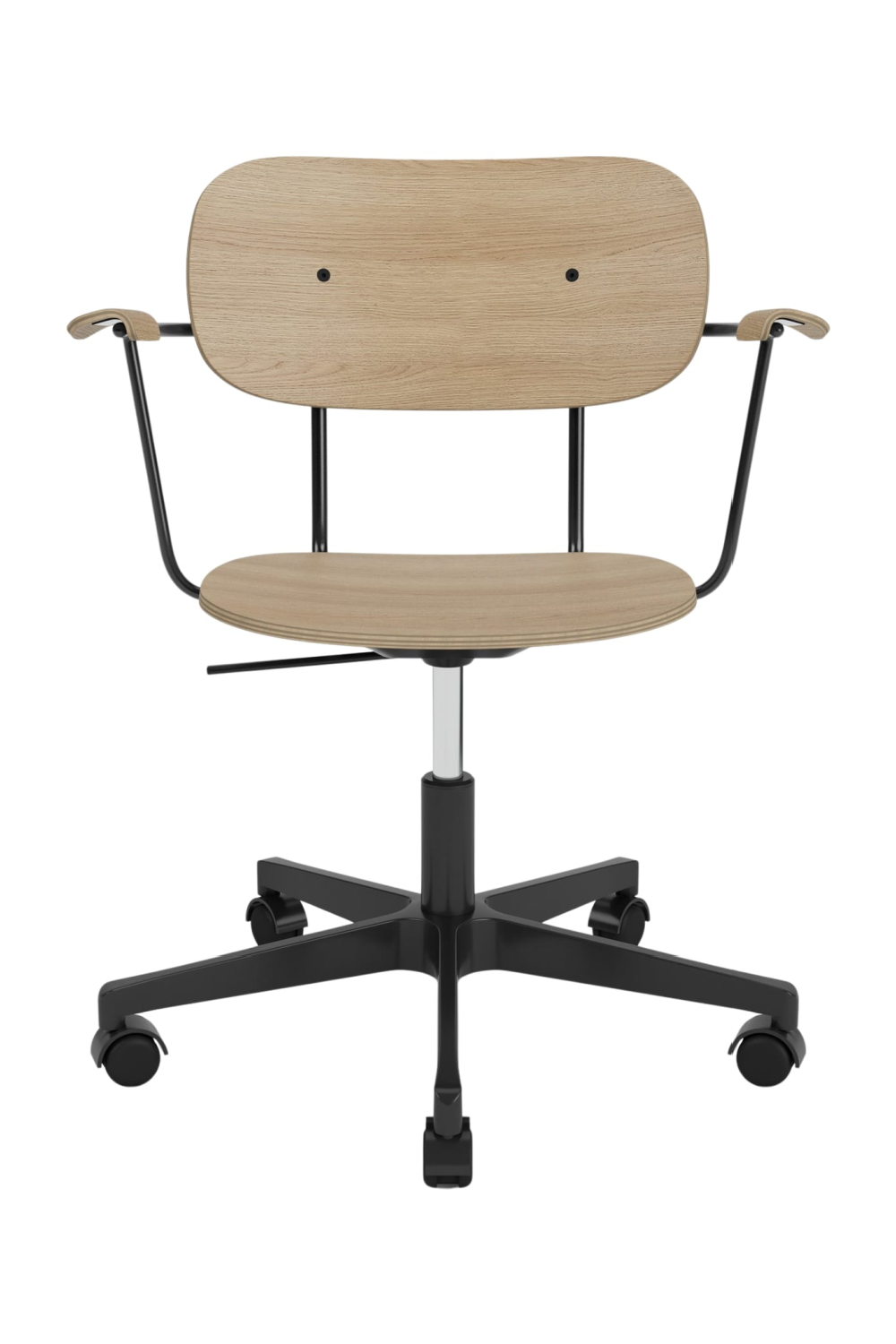   Aluminum Base Oak Swivel Chair | Oroa.com