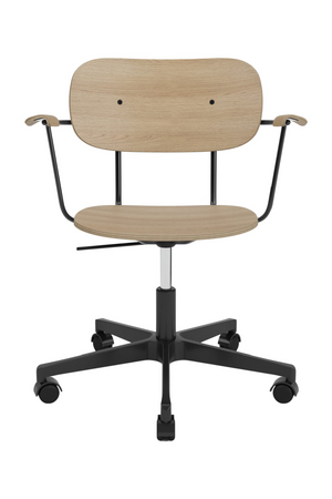   Aluminum Base Oak Swivel Chair | Oroa.com