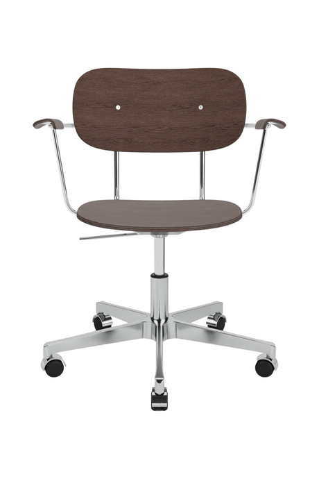   Aluminum Base Oak Swivel Chair | Oroa.com
