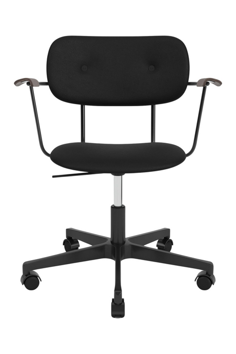   Upholstered Black Swivel Armchair | Oroa.com