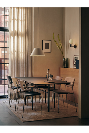   Chrome Base Oak Dining Chair | Oroa.com