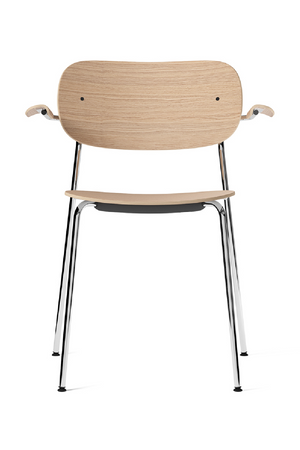  Chrome Base Oak Dining Armchair | Oroa.com