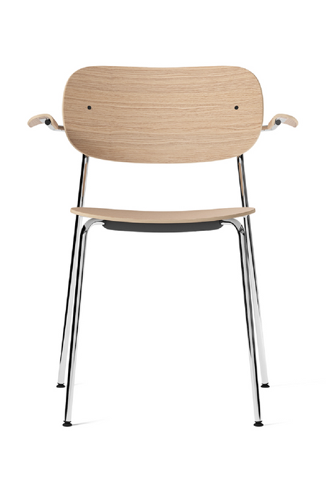   Chrome Base Oak Dining Armchair | Oroa.com