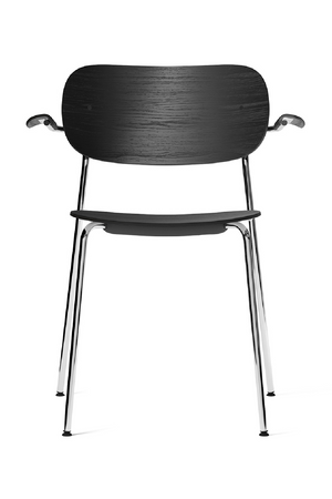   Chrome Base Oak Dining Armchair | Oroa.com
