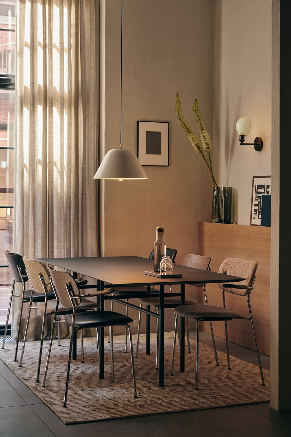   Chrome Base Oak Dining Armchair | Oroa.com