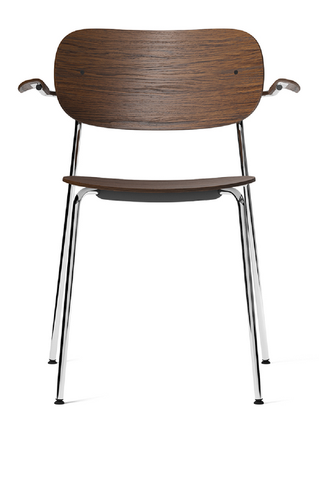   Chrome Base Oak Dining Armchair | Oroa.com