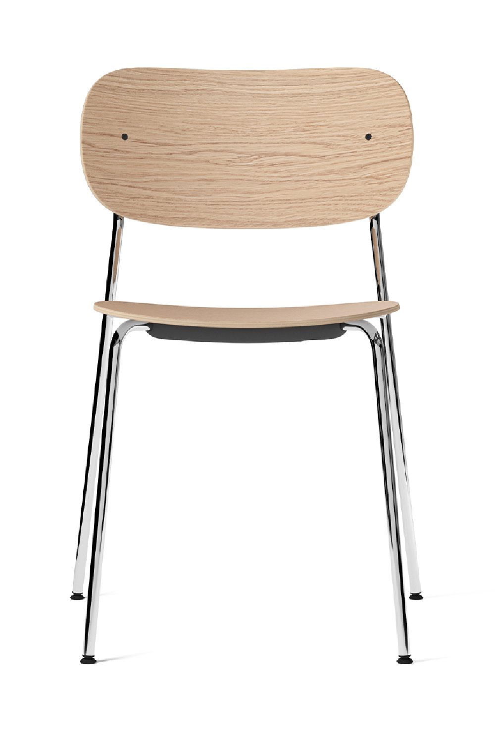   Chrome Base Oak Dining Chair | Oroa.com