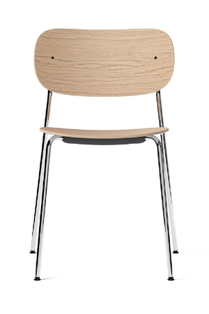   Chrome Base Oak Dining Chair | Oroa.com