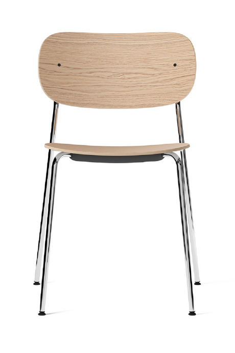   Chrome Base Oak Dining Chair | Oroa.com