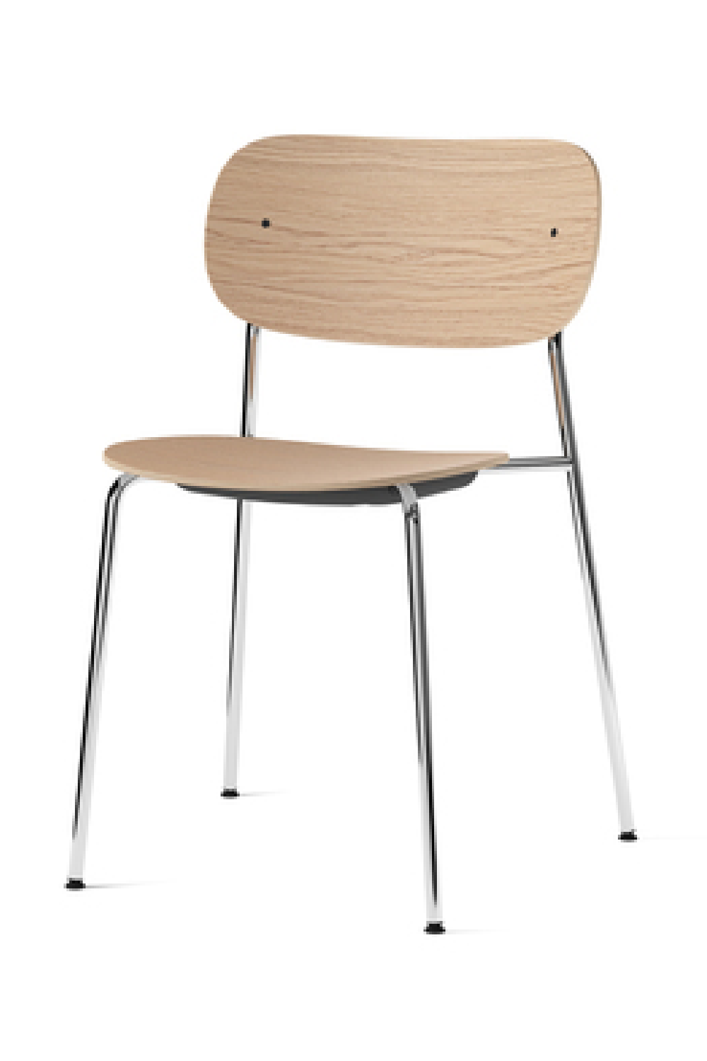   Chrome Base Oak Dining Chair | Oroa.com