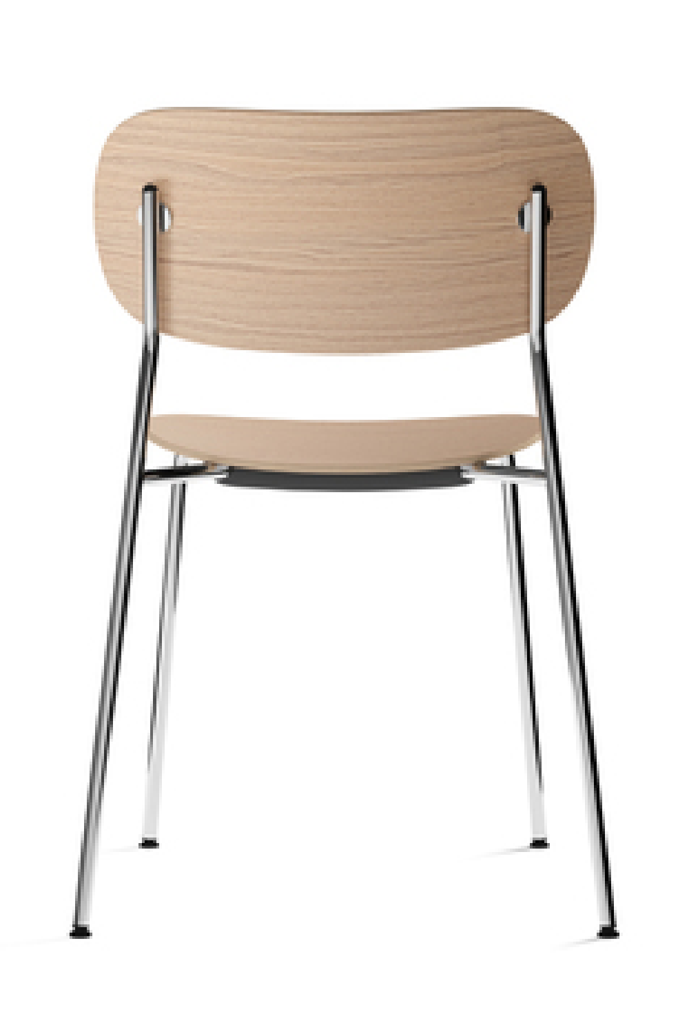   Chrome Base Oak Dining Chair | Oroa.com