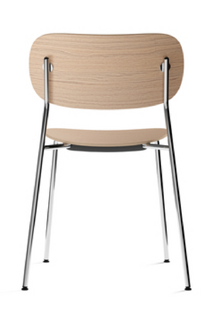   Chrome Base Oak Dining Chair | Oroa.com