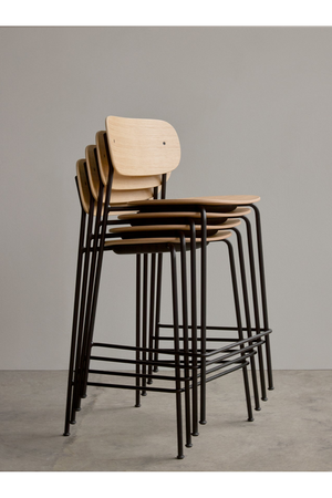   Oak Veneer Bar Chair | Oroa.com