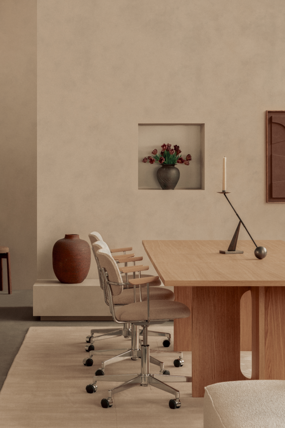   Intersecting-Base Oak Dining Table | Oroa.com