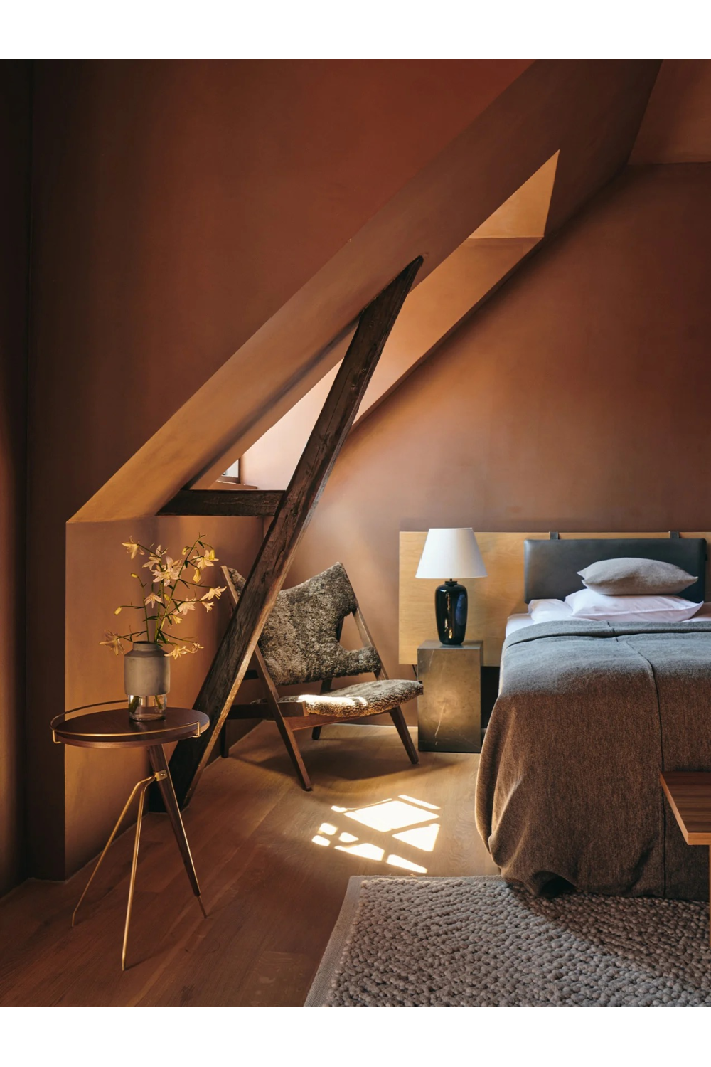   Solid Walnut Tripod Side Table | Oroa.com