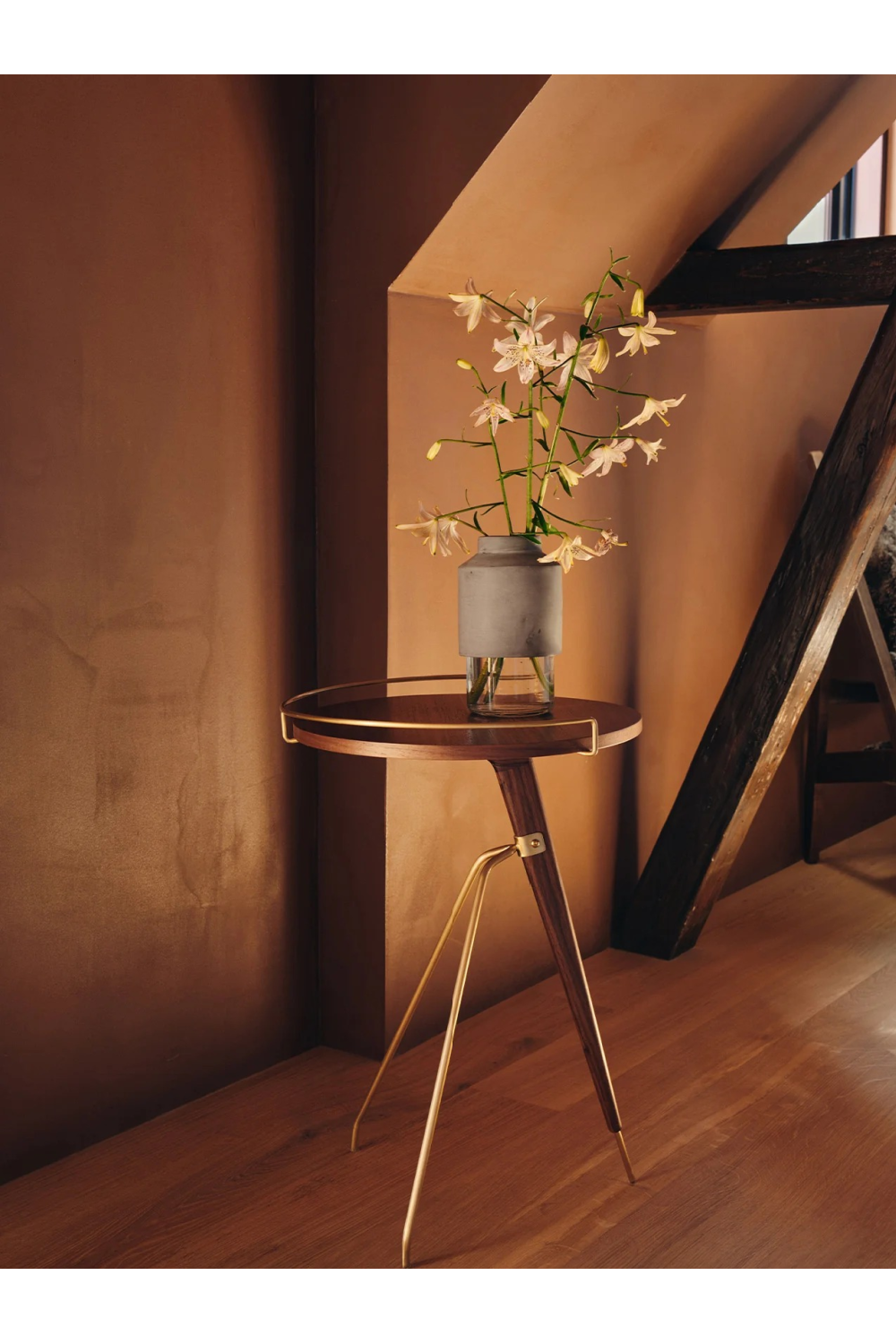   Solid Walnut Tripod Side Table | Oroa.com