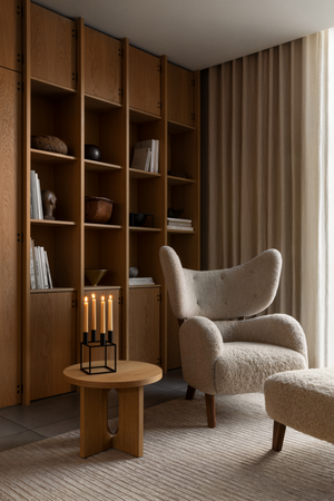   Wooden Leg Upholstered Ottoman | Oroa.com