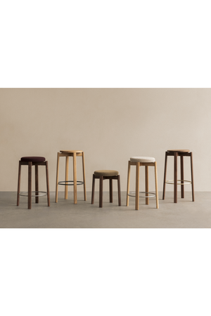   Round Wooden Bar Stool | Oroa.com