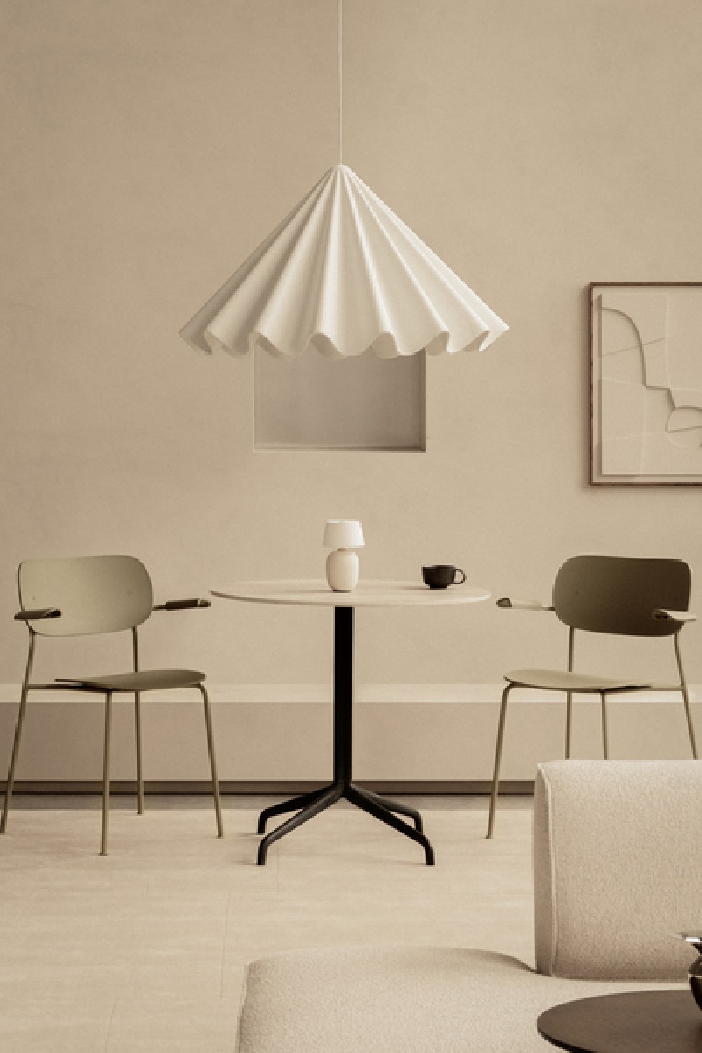   White Wavy Conical Pendant Lamp | Oroa.com