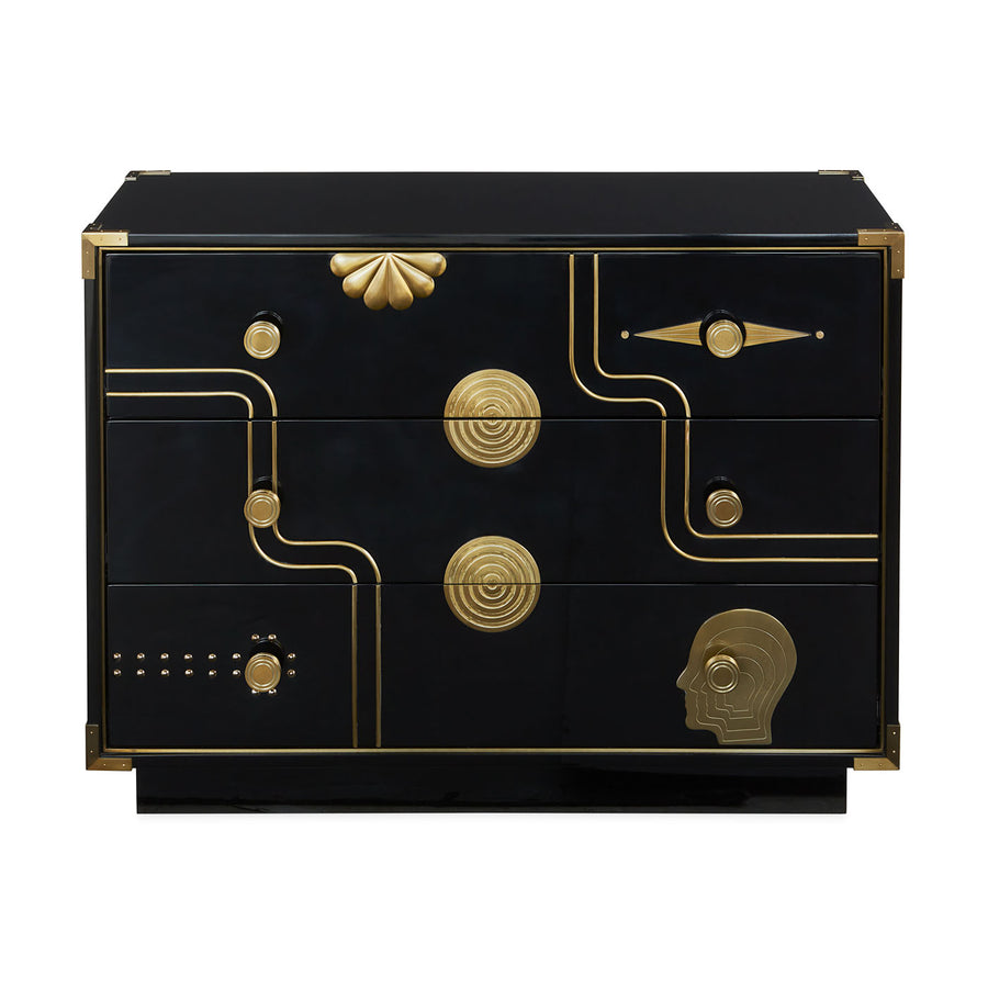   Gold Accent 3-Drawer Chest | Oroa.com