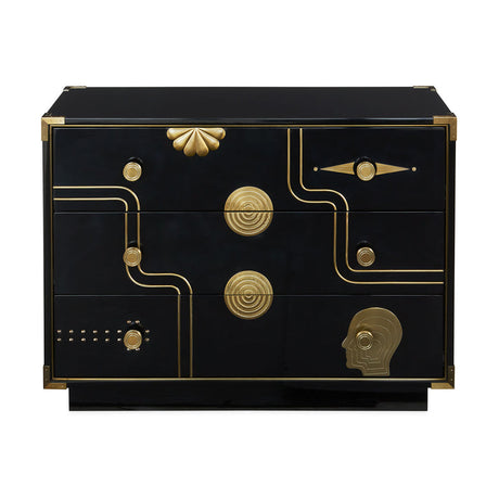   Gold Accent 3-Drawer Chest | Oroa.com