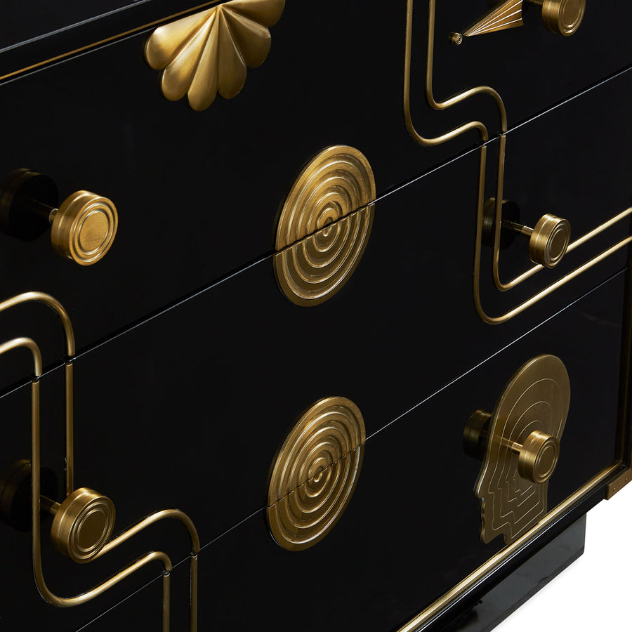   Gold Accent 3-Drawer Chest | Oroa.com