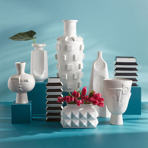   Porcelain Studded Low Vase | Oroa.com