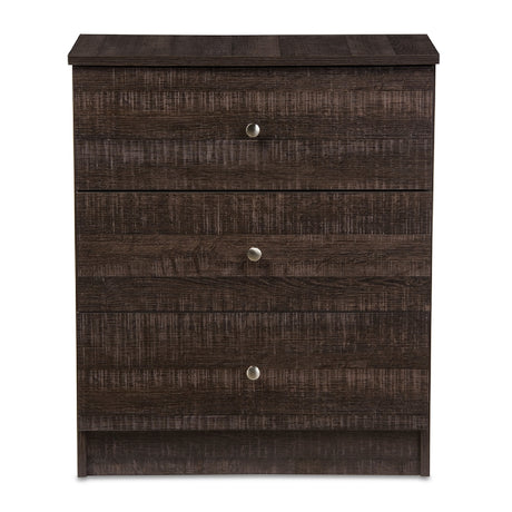   Modern European furniture - Brown Wooden 3-Drawer Chest - www.oroa.com | Oroa.com