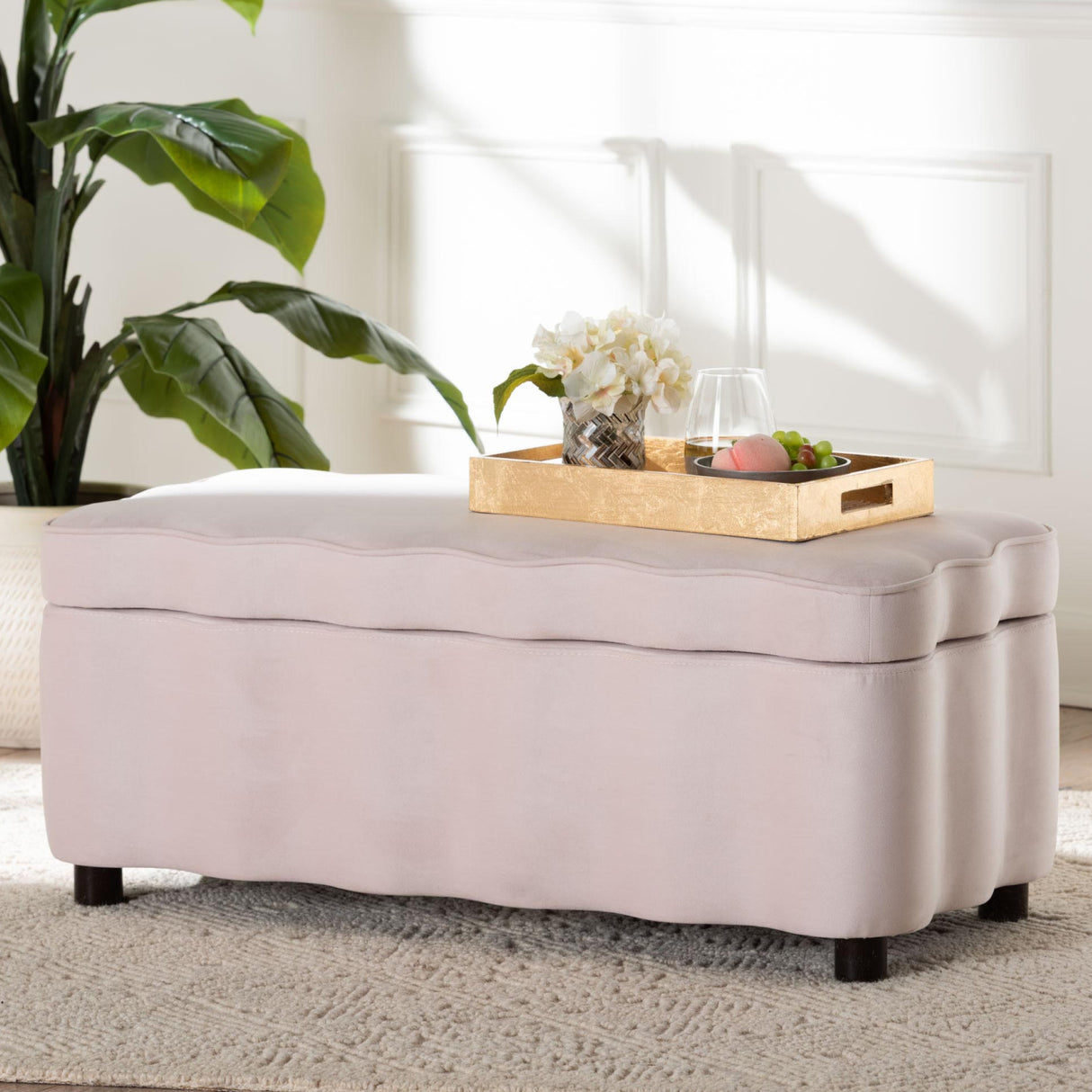   Modern European furniture - Velvet Storage Bench - www.oroa.com | Oroa.com