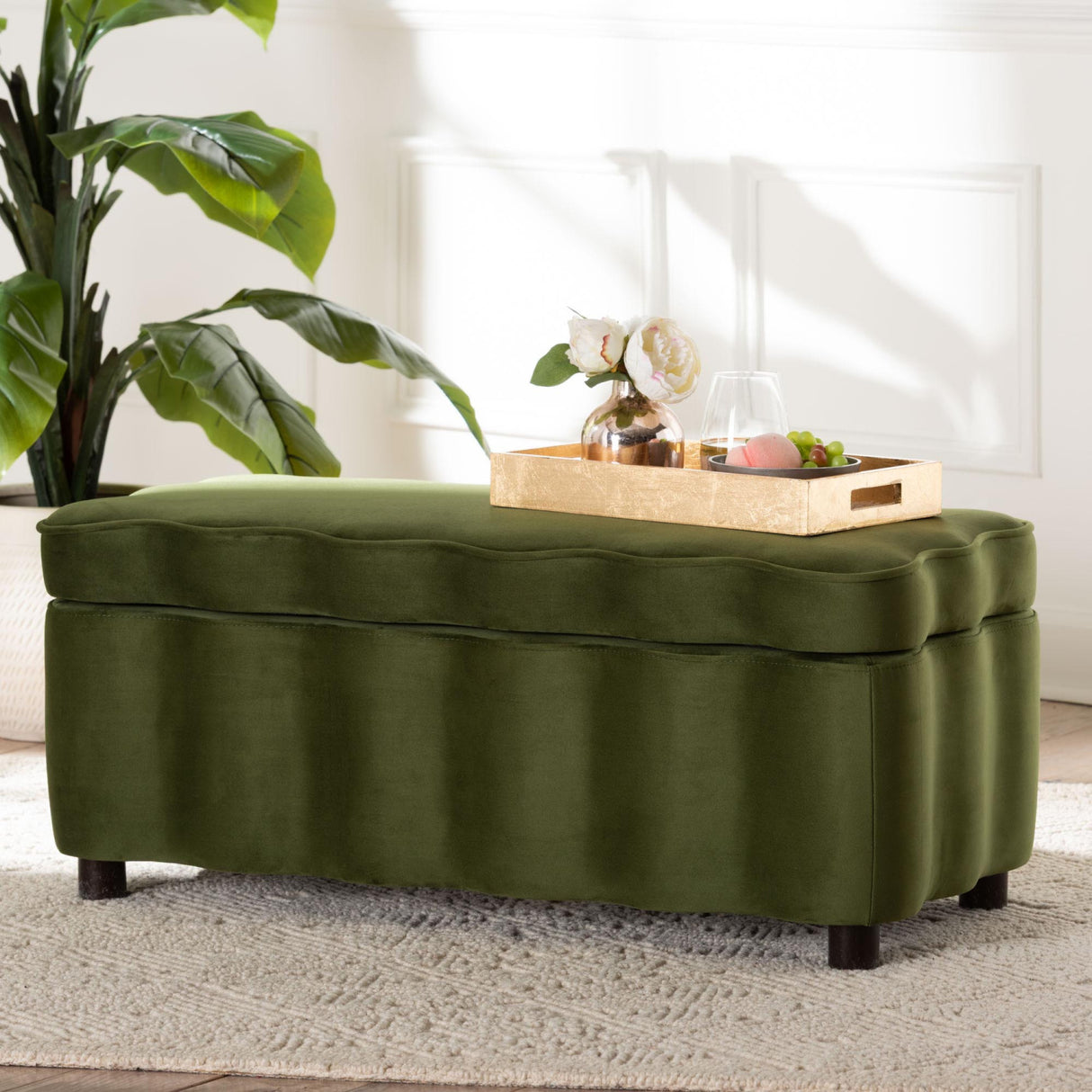   Modern European furniture - Velvet Storage Bench - www.oroa.com | Oroa.com