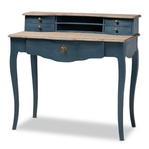   Modern European furniture - Blue Wooden Accent Writing Desk - www.oroa.com | Oroa.com