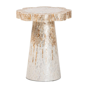   Modern European furniture - Capiz Shell Scalloped End Table - www.oroa.com | Oroa.com