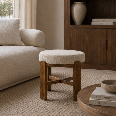   Modern European furniture - Round Fabric Cushioned Ottoman - www.oroa.com | Oroa.com