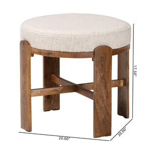   Modern European furniture - Round Fabric Cushioned Ottoman - www.oroa.com | Oroa.com