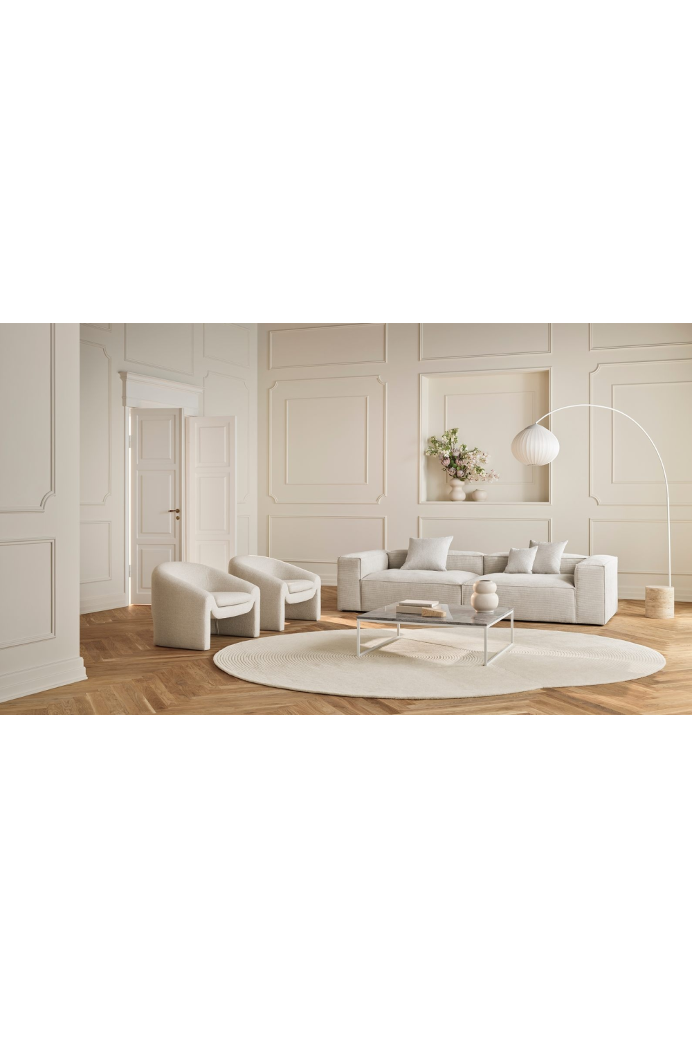   Rounded Textured Wool Rug | Oroa.com