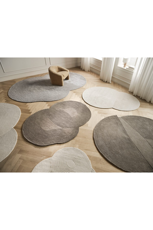   Rounded Textured Wool Rug | Oroa.com