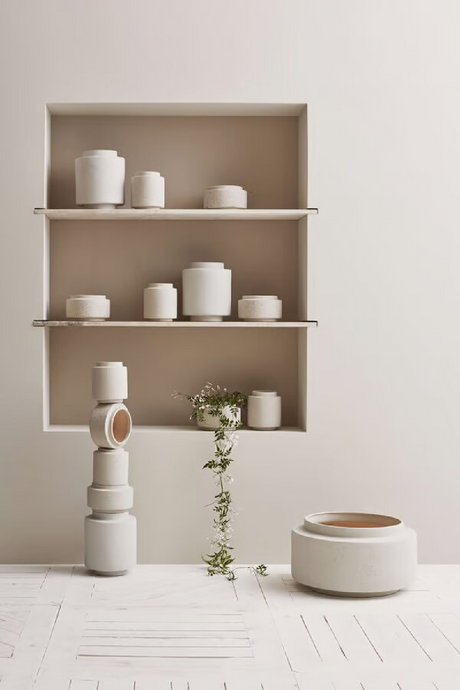   Gray Textured Flowerpot | Oroa.com