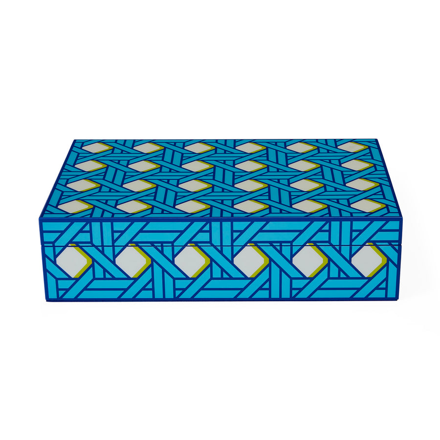   Patterned Blue Lacquer Box L | Oroa.com