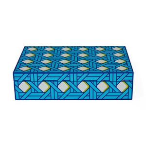   Patterned Blue Lacquer Box L | Oroa.com