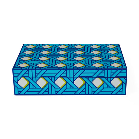   Patterned Blue Lacquer Box L | Oroa.com