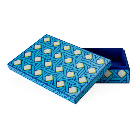   Patterned Blue Lacquer Box L | Oroa.com