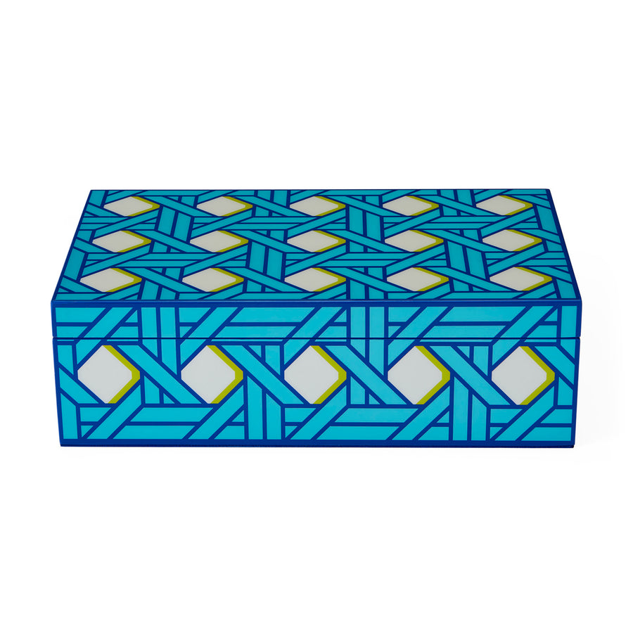   Patterned Blue Lacquer Box M | Oroa.com