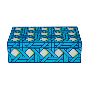   Patterned Blue Lacquer Box M | Oroa.com
