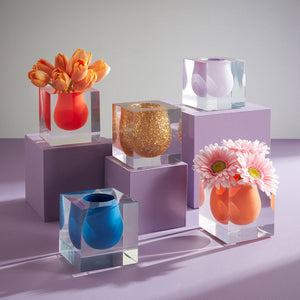   Orange Mini Scoop Vase | Oroa.com