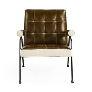   Tufted Green Leather Lounge Chair | Oroa.com
